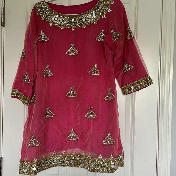 Pakistani 3pc Mehendi Lengha adress - Picture 16 of 17